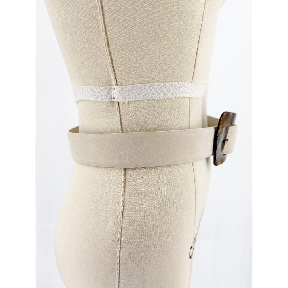 mint&rose.Cinturón linen XL White Leather Belt with Marble-Effect Buckle - Picture 5 of 12